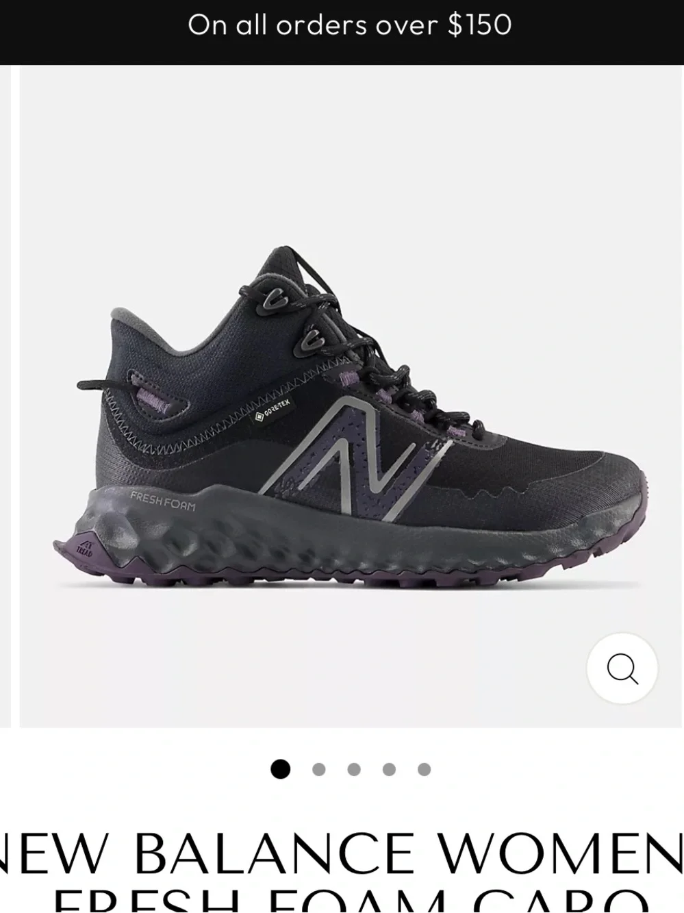 New Balance Fresh Foam Garoé Midcut GTX in a black